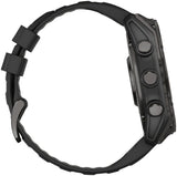 Garmin fenix 8 Smartwatch - 51mm AMOLED Sapphire Carbon Gray DLC Titanium with Black/Pebble Gray Silicone