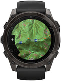 Garmin fenix 8 Smartwatch - 51mm AMOLED Sapphire Carbon Gray DLC Titanium with Black/Pebble Gray Silicone