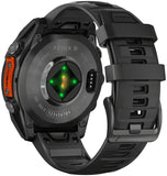 Garmin fenix 8 Smartwatch - 47mm AMOLED Sapphire Carbon Gray DLC Titanium with Black/Pebble Gray Silicone