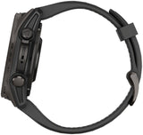 Garmin fenix 8 Smartwatch - 43mm AMOLED Sapphire Carbon Gray DLC Titanium with Black/Pebble Gray Silicone