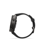 Garmin fenix 9 Pro – 43 mm Carbon Gray DLC Titanium with Black/Pebble Gray Silicone Band