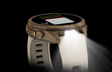 Garmin fenix 9 Pro – 43 mm Autumn Gold Titanium with Cream/French Gray Silicone Band