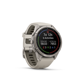 Garmin fenix 9 Pro – 43 mm Titanium with Fog Gray/Dark Sandstone Silicone Band