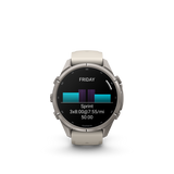 Garmin fenix 9 Pro – 43 mm Titanium with Fog Gray/Dark Sandstone Silicone Band