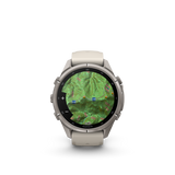 Garmin fenix 9 Pro – 43 mm Titanium with Fog Gray/Dark Sandstone Silicone Band