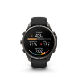 Garmin fenix 9 Pro – 47 mm Carbon Gray DLC Titanium with Black/Pebble Gray Silicone Band