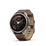 Garmin fenix 9 Pro – inReach, 47 mm Titanium with Walnut Leather Band