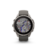 Garmin fenix 9 Pro – Solar, 47 mm Titanium with Pebble Gray/Silver Gray Silicone Band