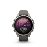 Garmin fenix 9 Pro – Solar, 47 mm Titanium with Pebble Gray/Silver Gray Silicone Band