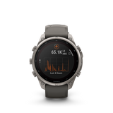 Garmin fenix 9 Pro – Solar, 47 mm Titanium with Pebble Gray/Silver Gray Silicone Band