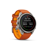 Garmin fenix 9 Pro – 47 mm Titanium with Autumn Orange/Spark Orange Silicone Band