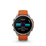 Garmin fenix 9 Pro – 47 mm Titanium with Autumn Orange/Spark Orange Silicone Band