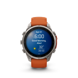 Garmin fenix 9 Pro – 47 mm Titanium with Autumn Orange/Spark Orange Silicone Band