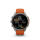 Garmin fenix 9 Pro – 47 mm Titanium with Autumn Orange/Spark Orange Silicone Band