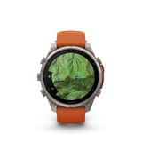 Garmin fenix 9 Pro – 47 mm Titanium with Autumn Orange/Spark Orange Silicone Band