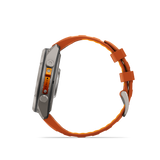 Garmin fenix 9 Pro – 47 mm Titanium with Autumn Orange/Spark Orange Silicone Band