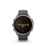 Garmin fenix 9 Pro – 47 mm Titanium with Graphite/Black Silicone Band