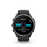 Garmin fenix 9 Pro – 51 mm Carbon Gray DLC Titanium with Black/Pebble Gray Silicone Band