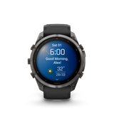 Garmin fenix 9 Pro – 51 mm Carbon Gray DLC Titanium with Black/Pebble Gray Silicone Band