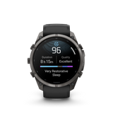 Garmin fenix 9 Pro – 51 mm Carbon Gray DLC Titanium with Black/Pebble Gray Silicone Band