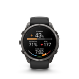 Garmin fenix 9 Pro – 51 mm Carbon Gray DLC Titanium with Black/Pebble Gray Silicone Band
