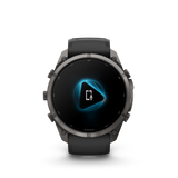 Garmin fenix 9 Pro – 51 mm Carbon Gray DLC Titanium with Black/Pebble Gray Silicone Band