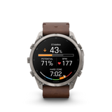 Garmin fenix 9 Pro – inReach, 51 mm Titanium with Walnut Leather Band