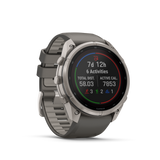 Garmin fenix 9 Pro – Solar, 51 mm Titanium with Pebble Gray/Silver Gray Silicone Band