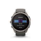 Garmin fenix 9 Pro – Solar, 51 mm Titanium with Pebble Gray/Silver Gray Silicone Band