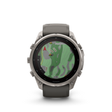 Garmin fenix 9 Pro – Solar, 51 mm Titanium with Pebble Gray/Silver Gray Silicone Band