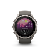 Garmin fenix 9 Pro – Solar, 51 mm Titanium with Pebble Gray/Silver Gray Silicone Band