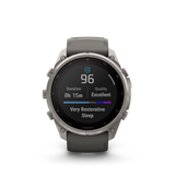 Garmin fenix 9 Pro – Solar, 51 mm Titanium with Pebble Gray/Silver Gray Silicone Band