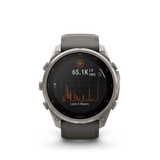 Garmin fenix 9 Pro – Solar, 51 mm Titanium with Pebble Gray/Silver Gray Silicone Band