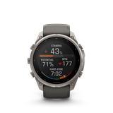Garmin fenix 9 Pro – Solar, 51 mm Titanium with Pebble Gray/Silver Gray Silicone Band