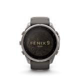 Garmin fenix 9 Pro – Solar, 51 mm Titanium with Pebble Gray/Silver Gray Silicone Band
