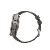 Garmin fenix 9 Pro – Solar, 51 mm Titanium with Pebble Gray/Silver Gray Silicone Band