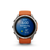 Garmin fenix 9 Pro – 51 mm Titanium with Autumn Orange/Spark Orange Silicone