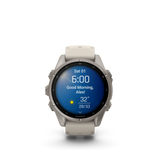 Garmin fenix 9 – 43 mm Titanium with Fog Gray Silicone Band