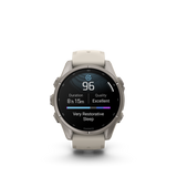 Garmin fenix 9 – 43 mm Titanium with Fog Gray Silicone Band