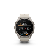 Garmin fenix 9 – 43 mm Titanium with Fog Gray Silicone Band