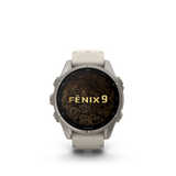 Garmin fenix 9 – 43 mm Titanium with Fog Gray Silicone Band