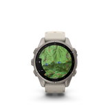 Garmin fenix 9 – 43 mm Titanium with Fog Gray Silicone Band