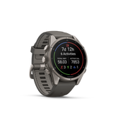 Garmin fenix 9 – 43 mm Titanium with Pebble Gray Silicone Band
