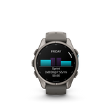 Garmin fenix 9 – 43 mm Titanium with Pebble Gray Silicone Band