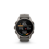 Garmin fenix 9 – 43 mm Titanium with Pebble Gray Silicone Band
