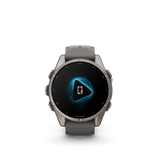 Garmin fenix 9 – 43 mm Titanium with Pebble Gray Silicone Band
