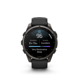 Garmin fenix 9 – 47 mm Carbon Gray DLC Titanium with Black Silicone Band