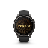 Garmin fenix 9 – 47 mm Carbon Gray DLC Titanium with Black Silicone Band