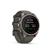 Garmin fenix 9 – 47 mm Titanium with Pebble Gray Silicone Band