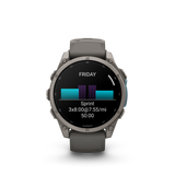 Garmin fenix 9 – 47 mm Titanium with Pebble Gray Silicone Band